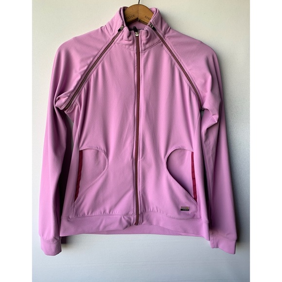Small, IZOD, carbon technology pink athletic convertible jacket/ vest - Picture 1 of 16